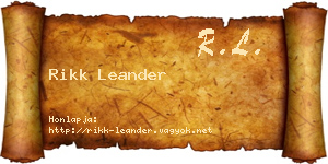 Rikk Leander névjegykártya